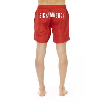 Bikkembergs Red Polyester Men Swim Short