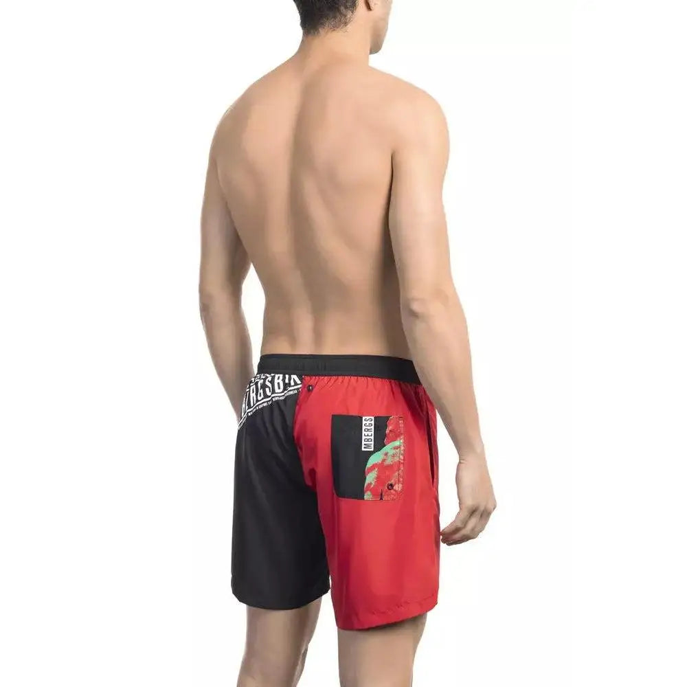 Bikkembergs Red Polyester Men Swim Short