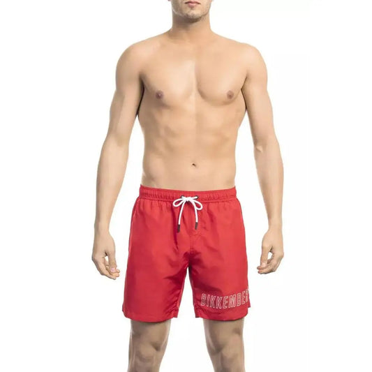 Bikkembergs Red Polyester Men Swim Short