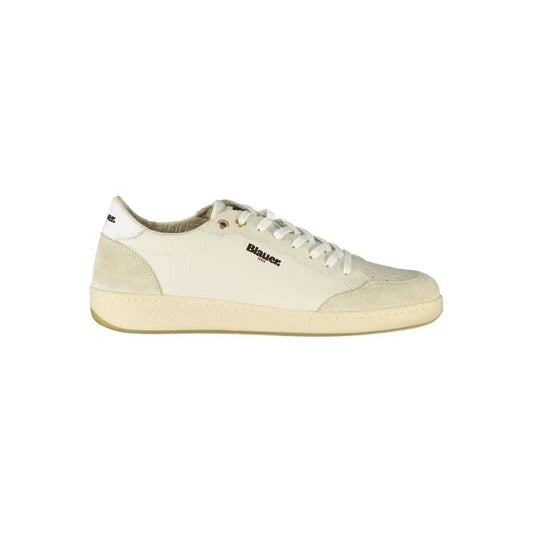 Blauer White Leather Men Sneakers - Sneakers