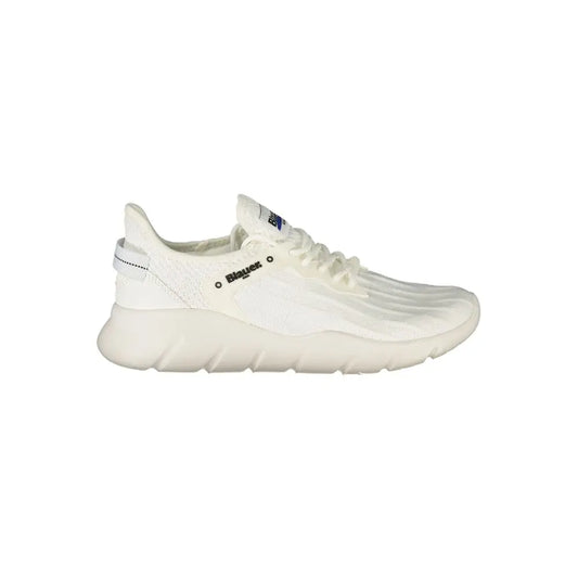 Blauer white polyester sneakers med åndbart mesh-overdel og moderne design