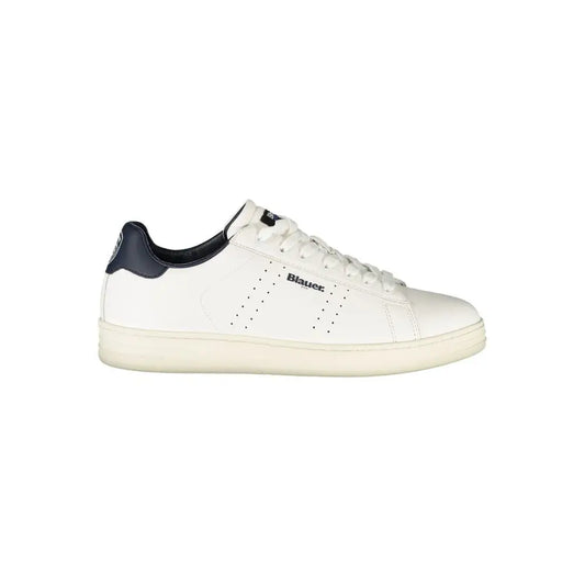 Blauer white polyurethane sneakers med navy accenter
