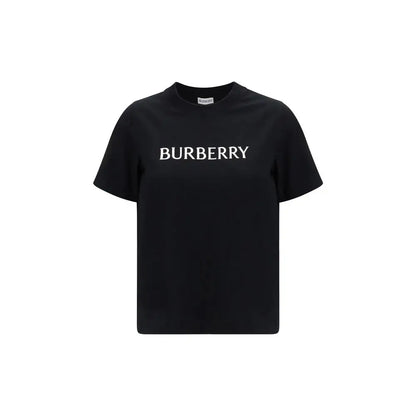 Burberry black cotton t-shirt med hvid broderet logo