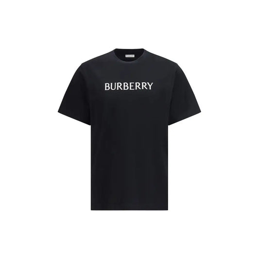 Burberrys sorte bomulds t-shirt i sort bomuld med hvid logo