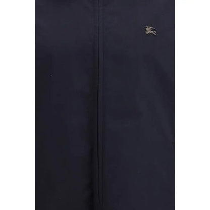 Mørkeblå Burberry jakke i blå bomuldstøj med subtil logo