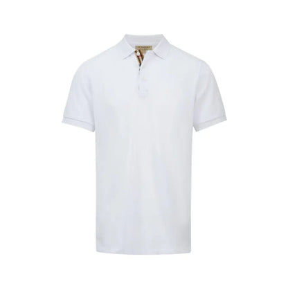 Burberry White Cotton Collared Polo Shirt