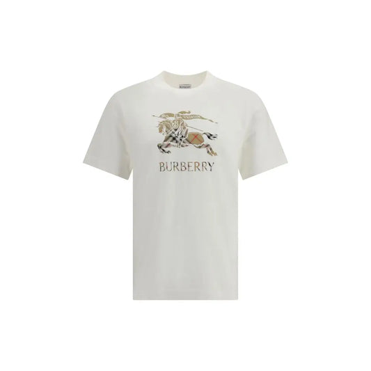 Burberrys hvide bomulds t-shirt med ridder-logo