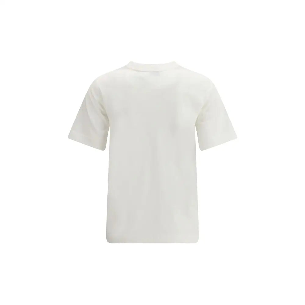 Burberry white cotton t-shirt med klassisk crew neck og korte ærmer