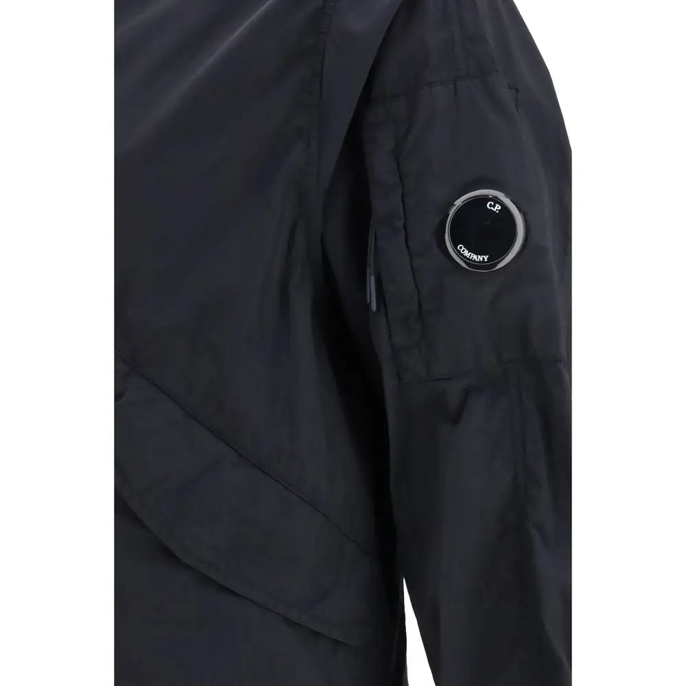 C.P. Company blå polyamide shell jacket med Black c.p