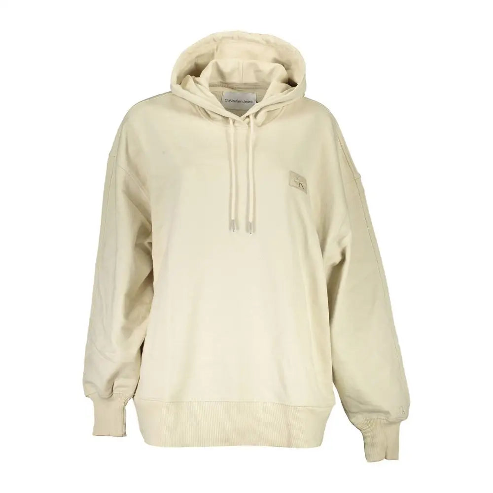 Calvin Klein beige sweatshirt med subtil logo på brystet