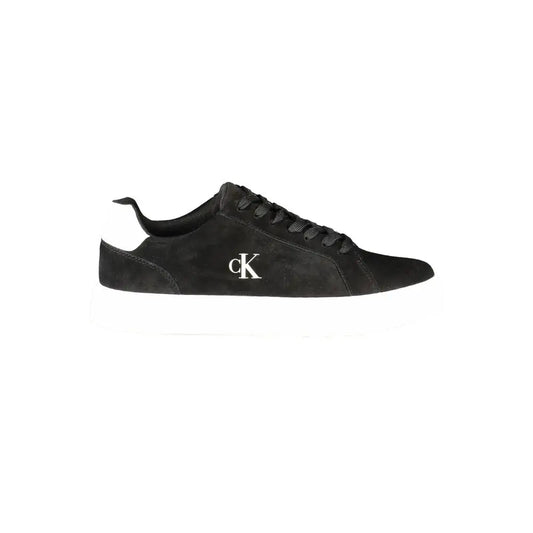 Sort Calvin Klein sorte polyester sneakers i sort camay med hvidt CK-logo