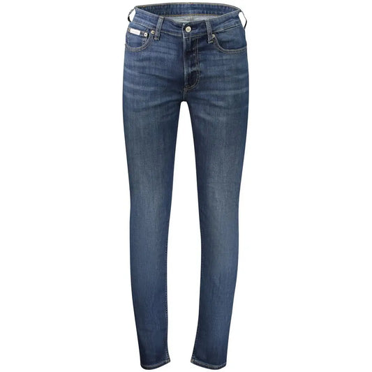 Calvin Klein blue cotton mænds jeans i mørkeblå denim slim fit med klassisk femlommedesign
