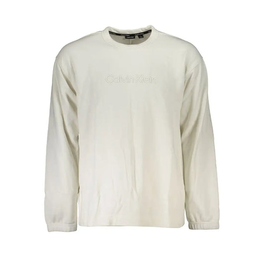 Calvin Klein Elegant Crew Neck Sweater with Brushed Logo - Sweaters