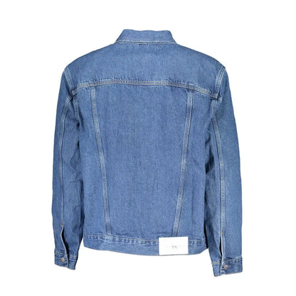 Calvin Klein elegant denim charm jacket med klassisk syning og hvid etiket