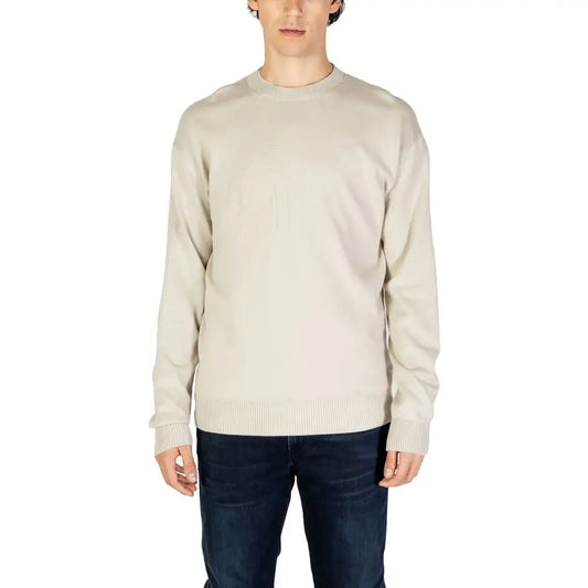 Calvin Klein Jeans Beige Organic Cotton Sweater - Sweaters