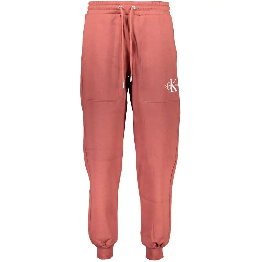 Calvin Klein crew-længde pink sweatpants med logo, outlet mærkevarer