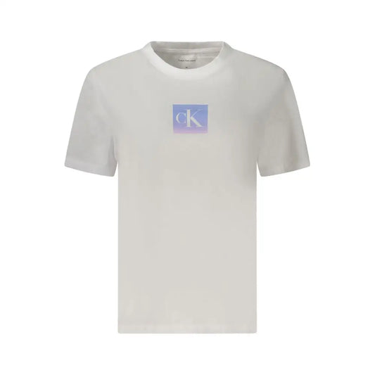 Calvin Klein creme-farvet t-shirt med subtil gradient-logo på brystet