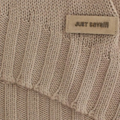 Cavalli Beige knitted wool sweater
