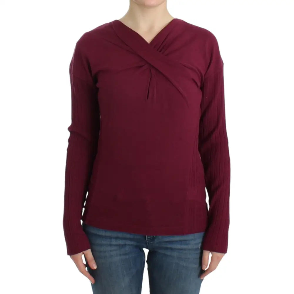 Cavalli Purple knitted wool sweater