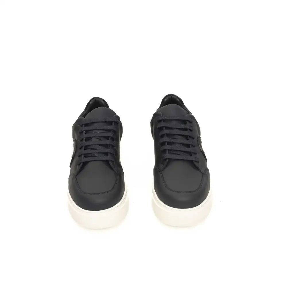 Cerruti 1881 Blue Cowhide Men Sneakers