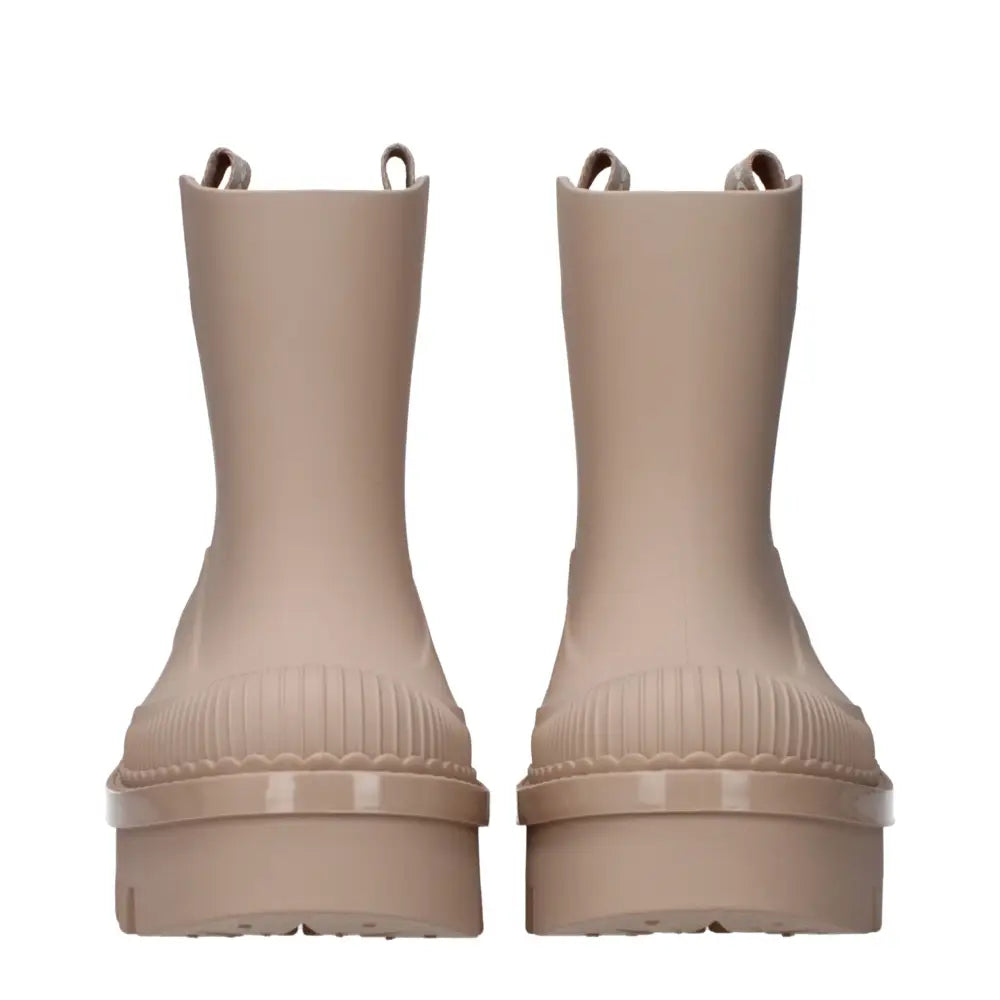 Chloé Pink Cotton Ankle Boots