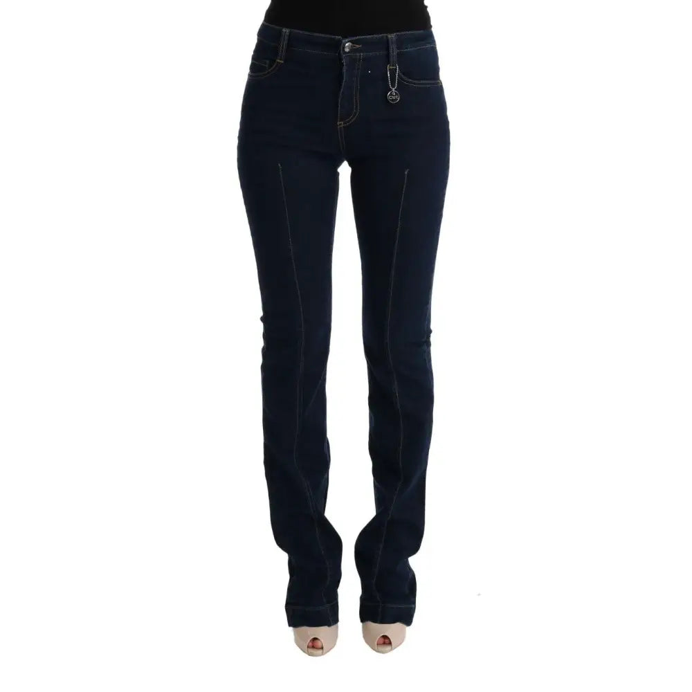 Costume National Blue Cotton Bootcut Flared Jeans