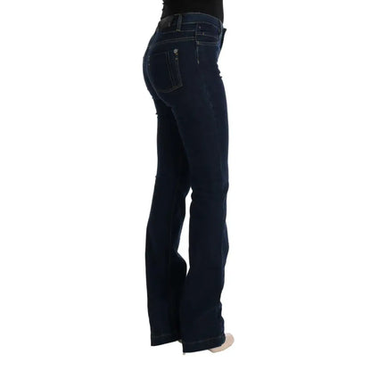 Costume National Blue Cotton Bootcut Flared Jeans