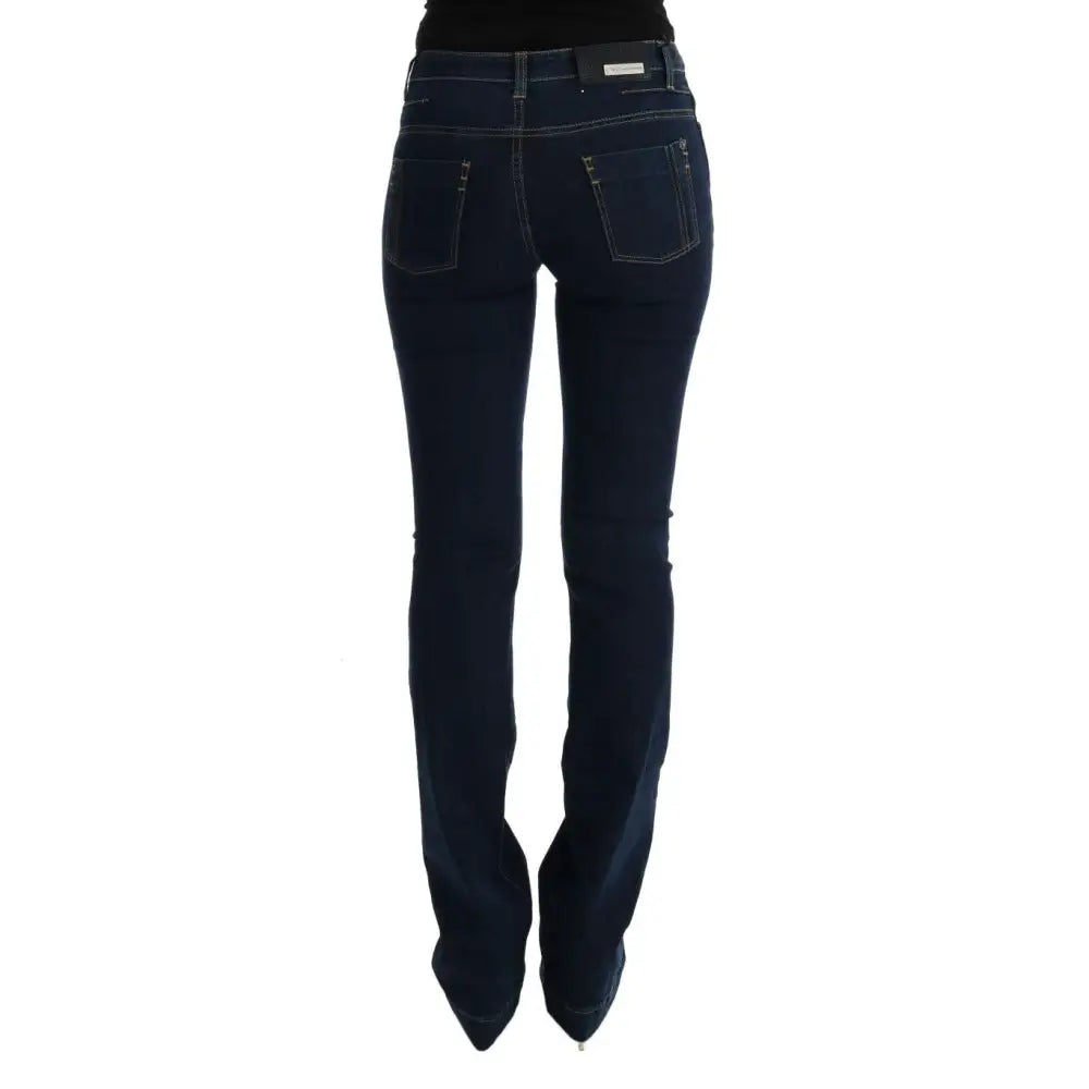 Costume National Blue Cotton Bootcut Flared Jeans