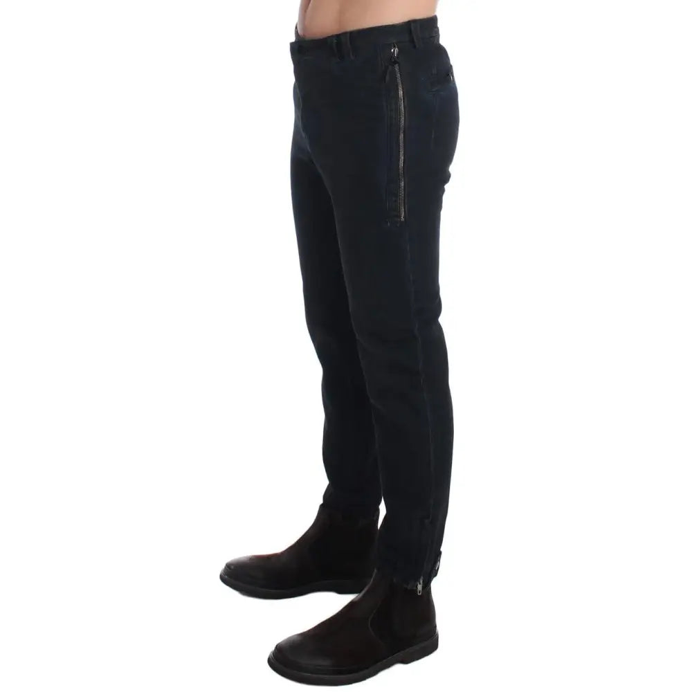 Costume National Blue Cotton Slim Pants Denim Jeans
