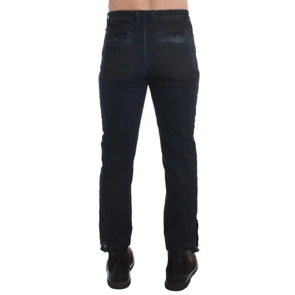 Costume National Blue Cotton Slim Pants Denim Jeans