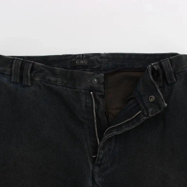 Costume National Blue Cotton Slim Pants Denim Jeans