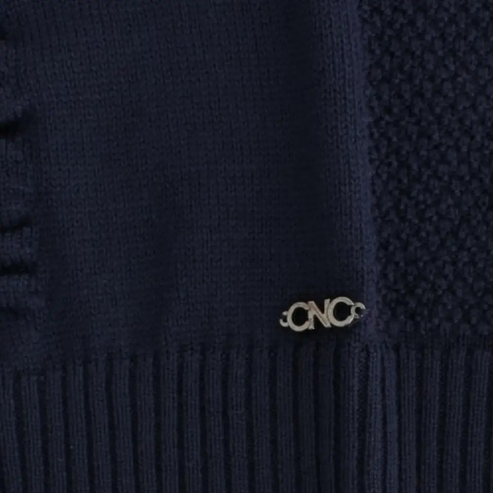 Costume National Dark blue V-neck wool sweater