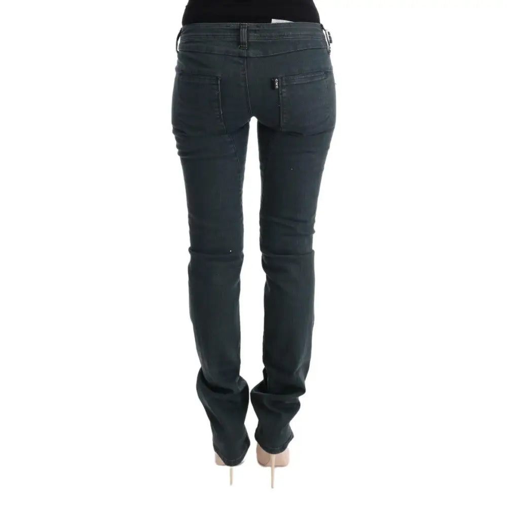 Costume National Gray Cotton Superslim Denim Jeans
