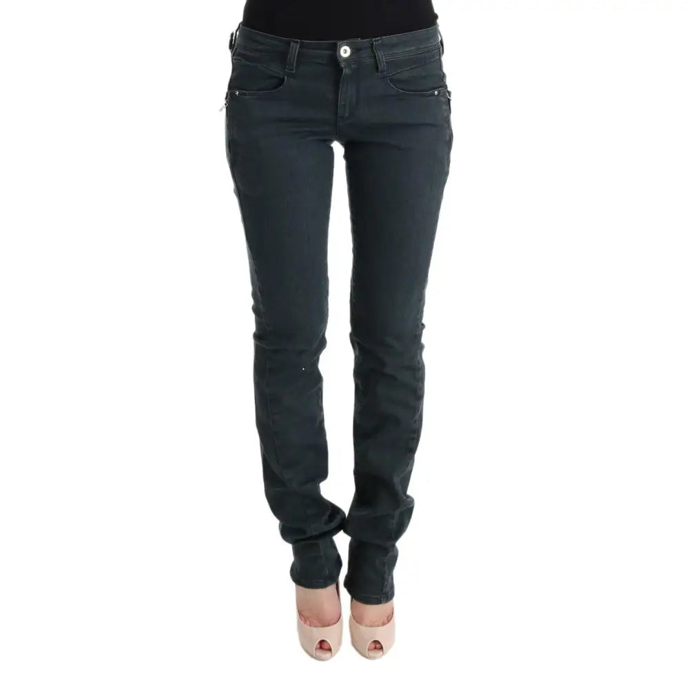 Costume National Gray Cotton Superslim Denim Jeans