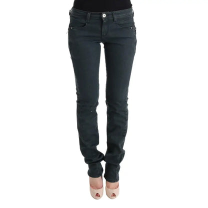 Costume National Gray Cotton Superslim Denim Jeans