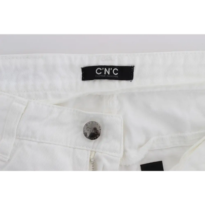 Costume National White Cotton Slim Fit Denim Bootcut Jeans - W26 - Jeans