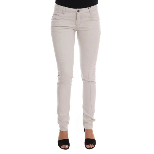 Costume National White Cotton Stretch Slim Jeans