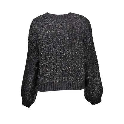 Desigual sorte sweater i sort og sølv strik, 100% originale brands