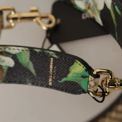 Dolce & Gabbana Beige Exotic Læder Krystals Reversible Skulder Strap