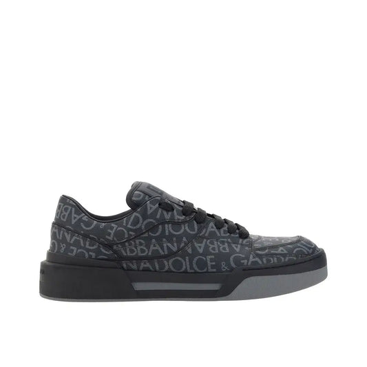 Dolce & Gabbana sorte bomulds low top sneakers i sort med logo print