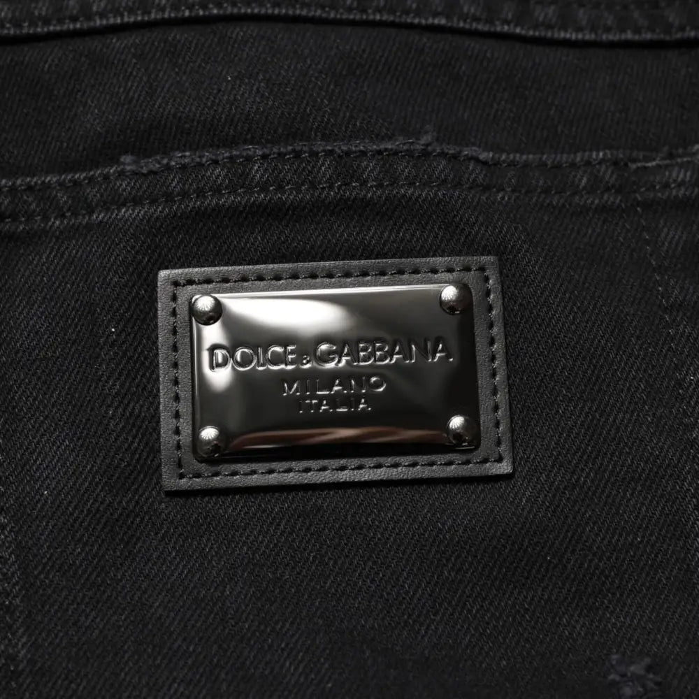 Dolce & Gabbana Black Cotton Regular Denim Men Trouser Jeans