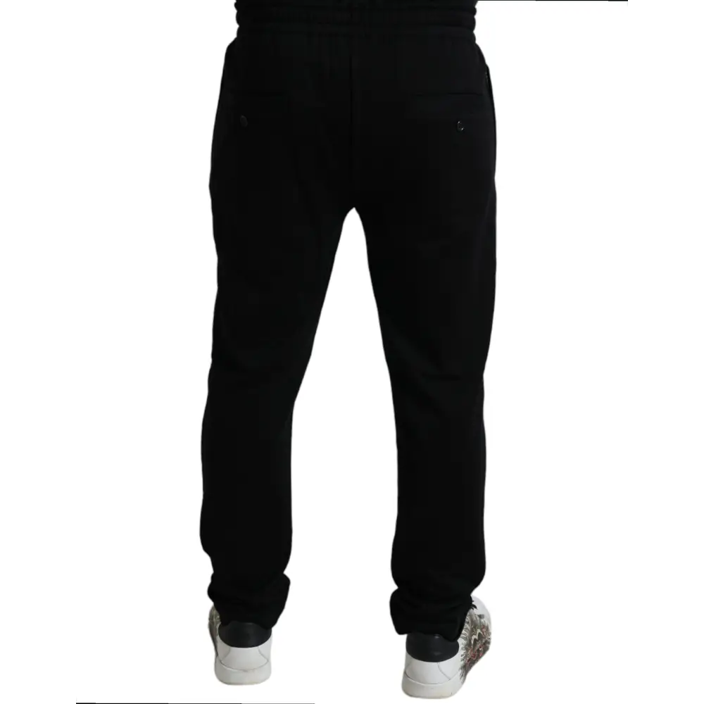 Dolce & Gabbana black DG logo skinny jogger sweatpants with elastic waistband