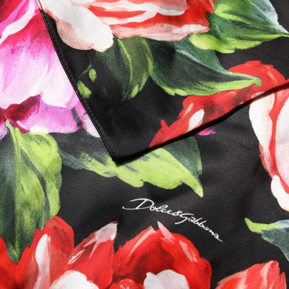 Dolce & Gabbana Black Floral Fiori Pittorici Mini Bodycon Dress