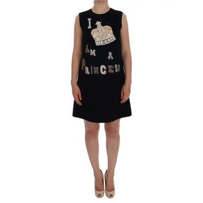 Dolce & Gabbana Black I AM A PRINCESS Crystal Shift Dress