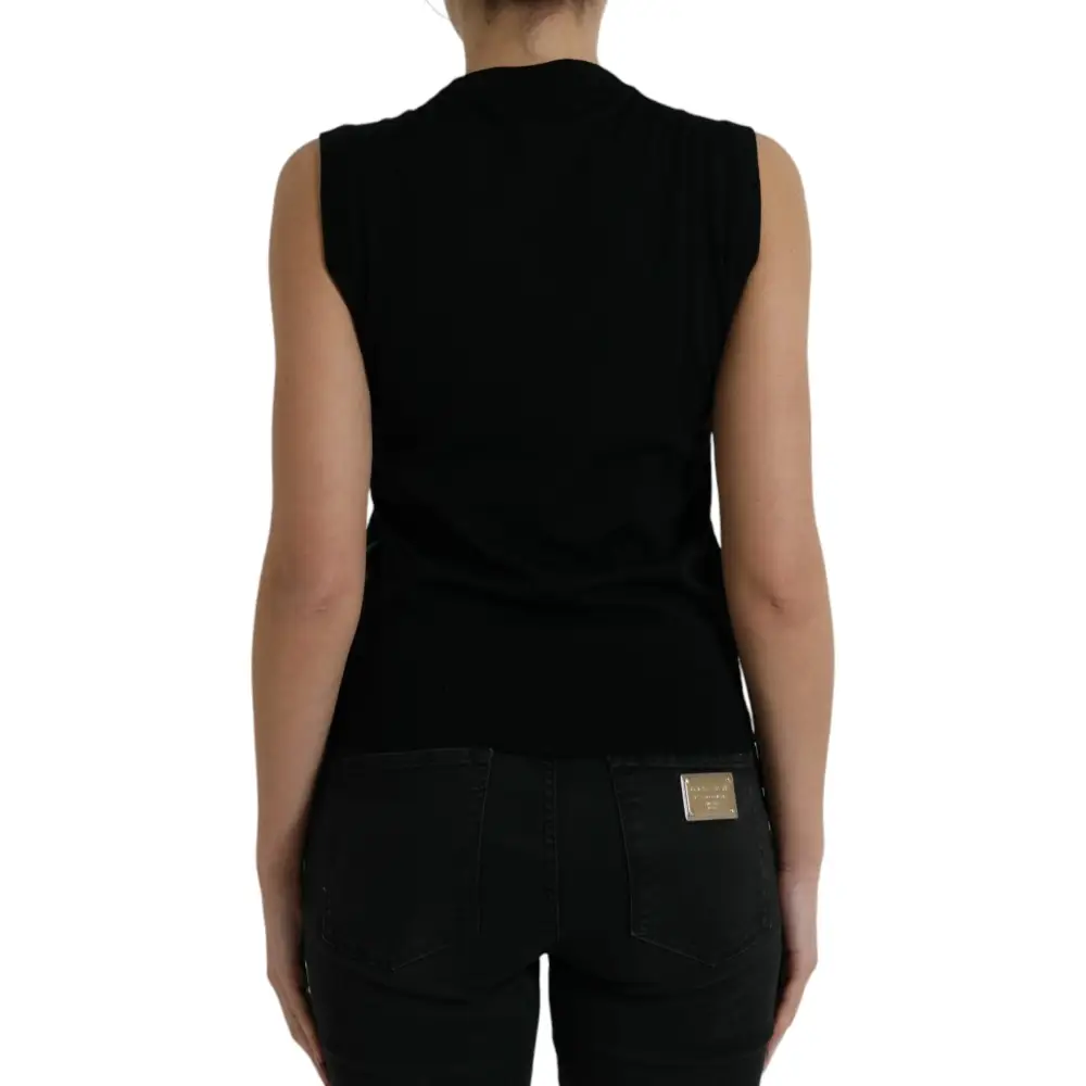 Dolce & Gabbana Black Jungle Crew Neck Sleeveless Tank Top - T-shirts
