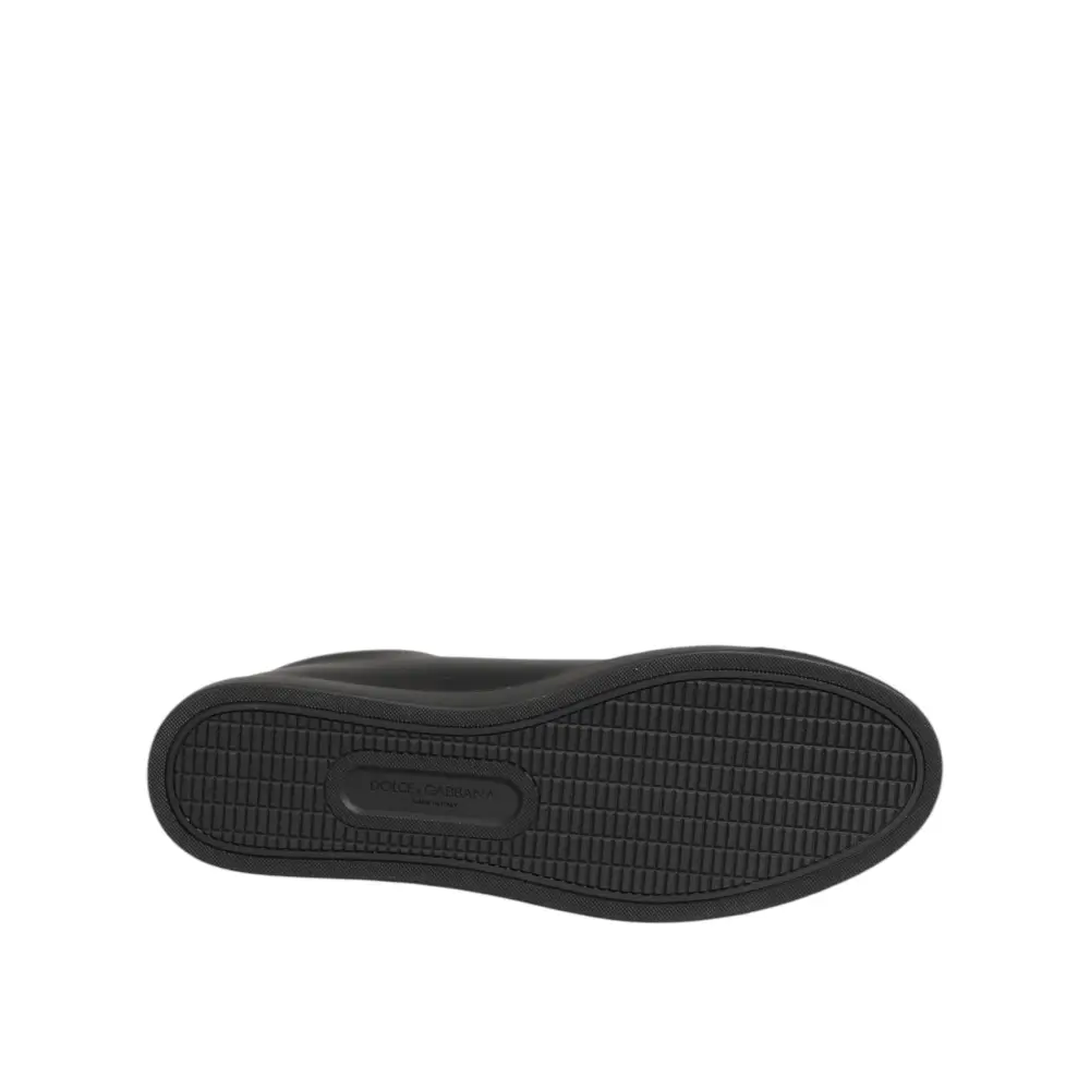 Dolce & Gabbana sneakers sorte lædersål med mønster og logo