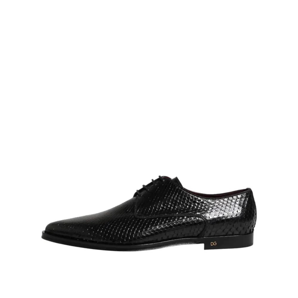 Dolce & Gabbana Black Leather Lace Up Dress Men Derby Shoes