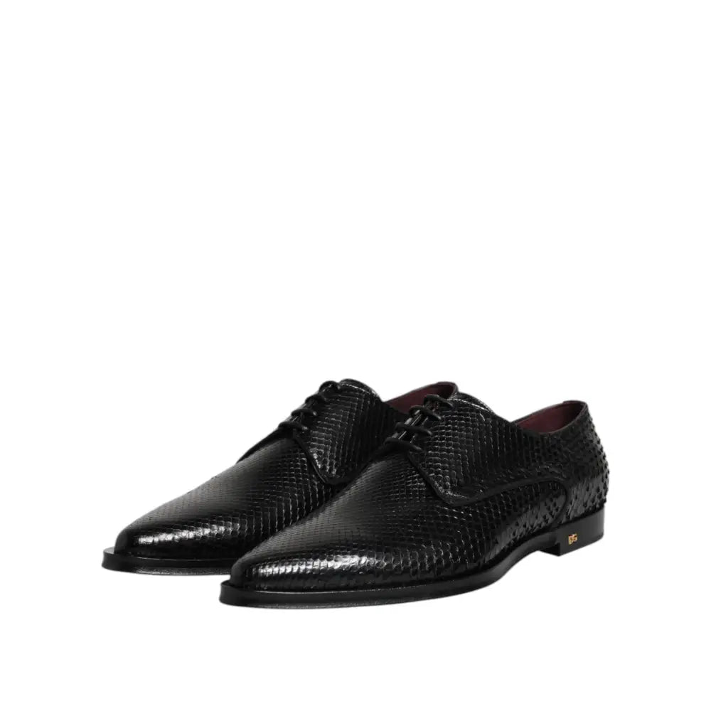 Dolce & Gabbana Black Leather Lace Up Dress Men Derby Shoes