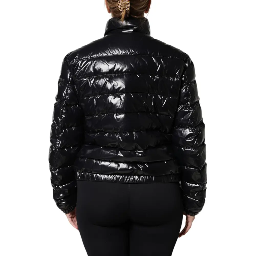 Dolce & Gabbana Black Logo Plaque Full Zip Puffer Jacket