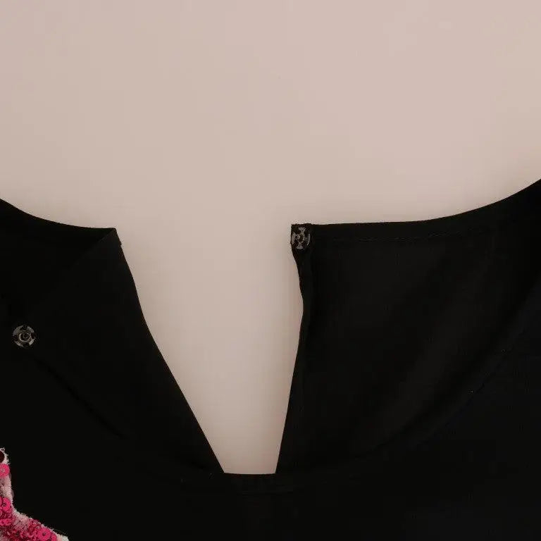 Dolce & Gabbana Black Silk Fairy Tale Top Crystal Blouse